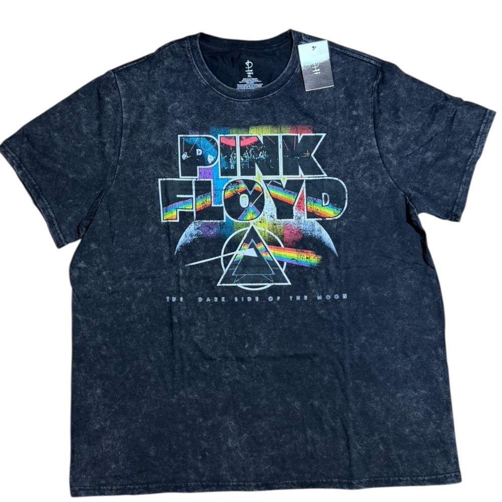 NWT Pink Floyd Dark Side of the Moon Acid Wash Graphic Tee XL Band T-Shirt